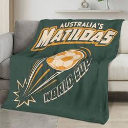 Australia 2026 World Cup Fleece Blanket Personalized Soft Plush Soccer Fan Gift WC26FBAU5