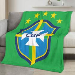 Brazil 2026 World Cup Fleece Blanket Personalized Soft Plush Soccer Fan Gift WC26FBBR12
