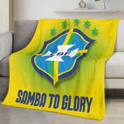 Brazil 2026 World Cup Fleece Blanket Personalized Soft Plush Soccer Fan Gift WC26FBBR13