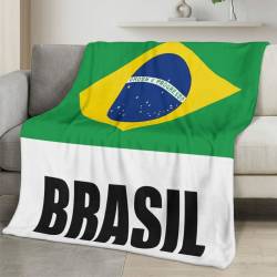 Brazil 2026 World Cup Fleece Blanket Personalized Soft Plush Soccer Fan Gift WC26FBBR17