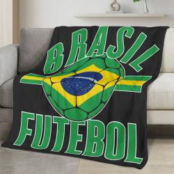 Brazil 2026 World Cup Fleece Blanket Personalized Soft Plush Soccer Fan Gift WC26FBBR19