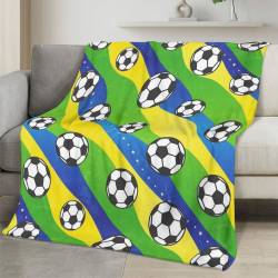 Brazil 2026 World Cup Fleece Blanket Personalized Soft Plush Soccer Fan Gift WC26FBBR20