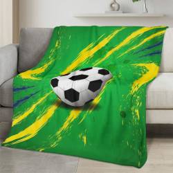 Brazil 2026 World Cup Fleece Blanket Personalized Soft Plush Soccer Fan Gift WC26FBBR21