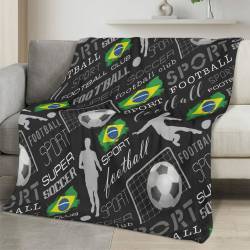 Brazil 2026 World Cup Fleece Blanket Personalized Soft Plush Soccer Fan Gift WC26FBBR3