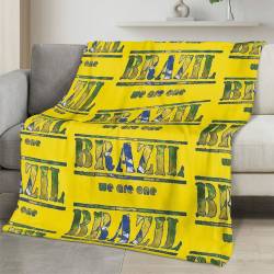 Brazil 2026 World Cup Fleece Blanket Personalized Soft Plush Soccer Fan Gift WC26FBBR5