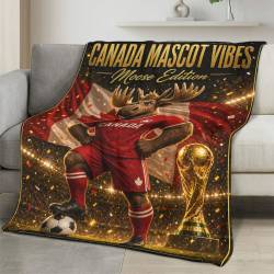 Canada 2026 World Cup Fleece Blanket Personalized Soft Plush Soccer Fan Gift WC26FBCA3