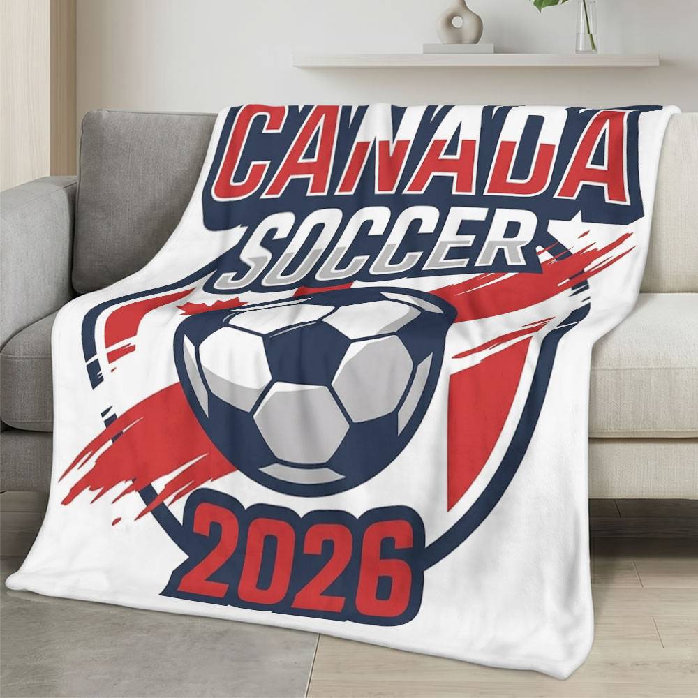 Canada 2026 World Cup Fleece Blanket Personalized Soft Plush Soccer Fan Gift WC26FBCA4