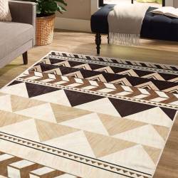 Cream Brown Tribal Aztec Seamless Area Rug Pattern LUX52
