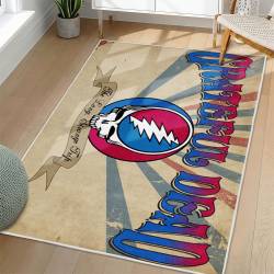 Grateful Dead Area Rug Non-slip Rock Music Carpet Gift Idea For Fans GFD33