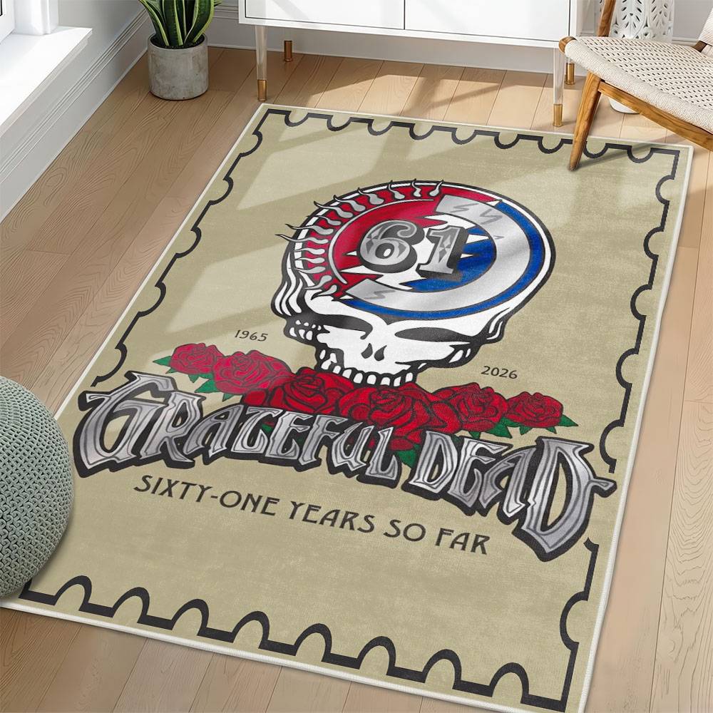 Grateful Dead Area Rug Non-slip Rock Music Carpet Gift Idea For Fans GFD46