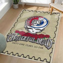 Grateful Dead Area Rug Non-slip Rock Music Carpet Gift Idea For Fans GFD46