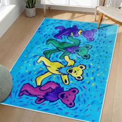 Grateful Dead Area Rug Non-slip Rock Music Carpet Gift Idea For Fans GFD62