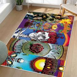 Grateful Dead Area Rug Non-slip Rock Music Carpet Gift Idea For Fans GFD85