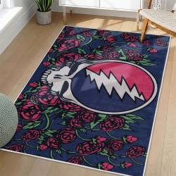 Grateful Dead Area Rug Non-slip Rock Music Carpet Gift Idea For Fans GFD91