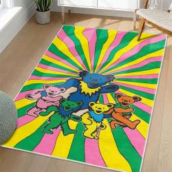 Grateful Dead Area Rug Non-slip Rock Music Carpet Gift Idea For Fans GFD95