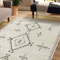 Handdrawn Boho Tribal Symbol Aztec Area Rug Pattern LUX56