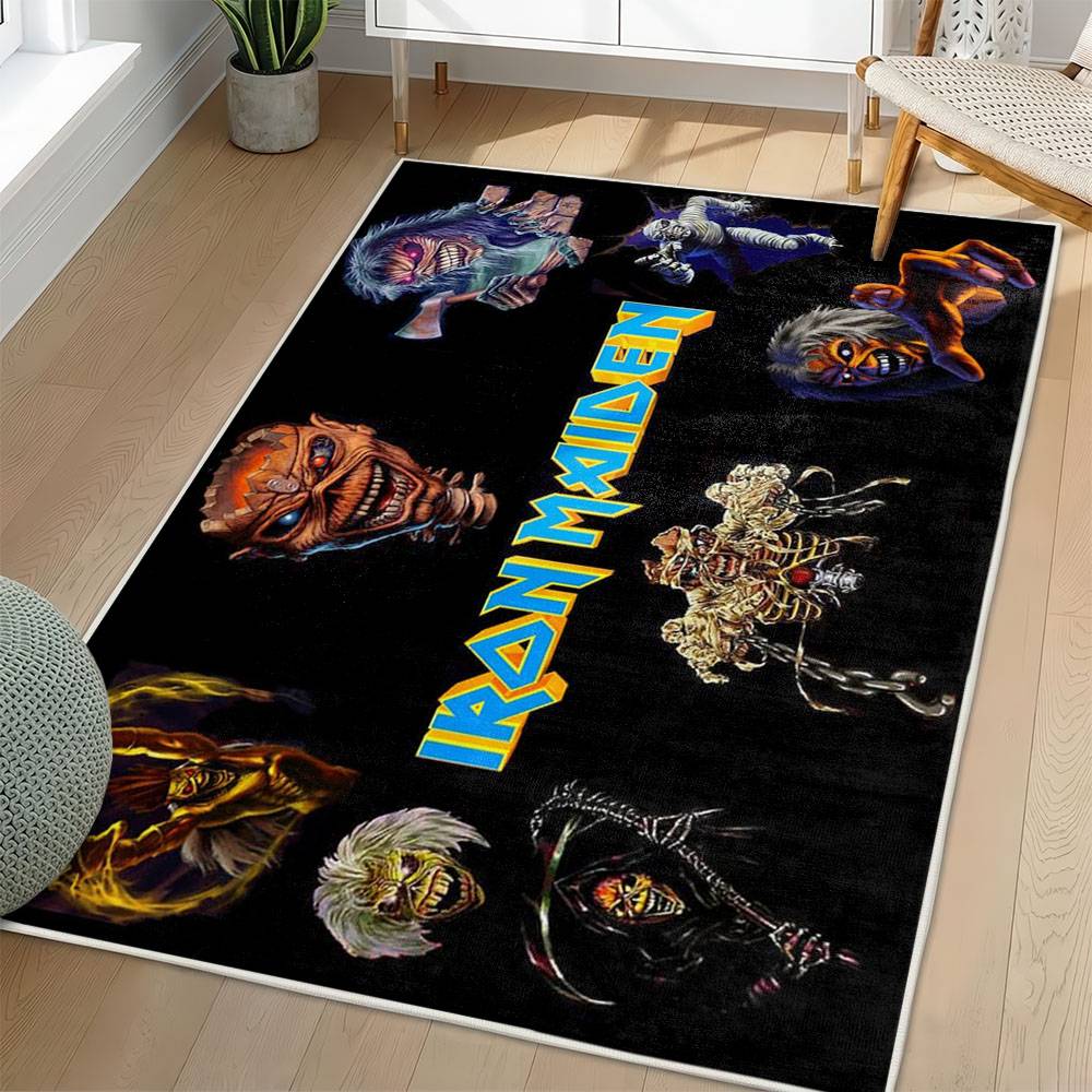 Iron Maiden Area Rug Non-slip Heavy Metal Music Carpet Gift Idea For Fans IM157