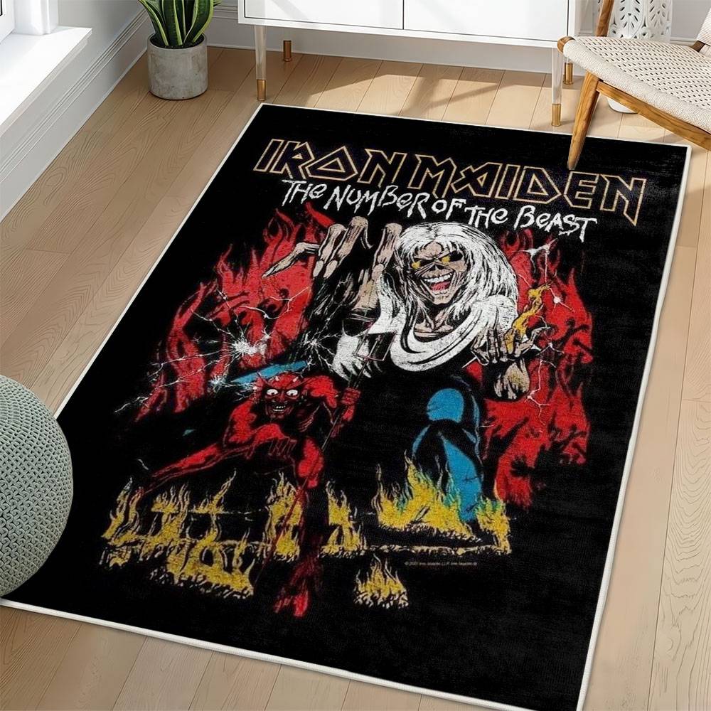 Iron Maiden Area Rug Non-slip Heavy Metal Music Carpet Gift Idea For Fans IM169