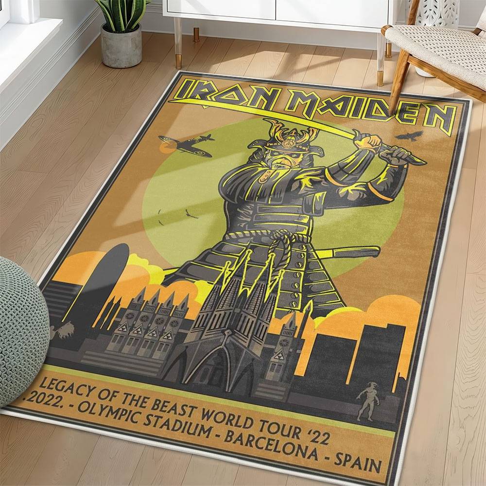 Iron Maiden Area Rug Non-slip Heavy Metal Music Carpet Gift Idea For Fans IM177