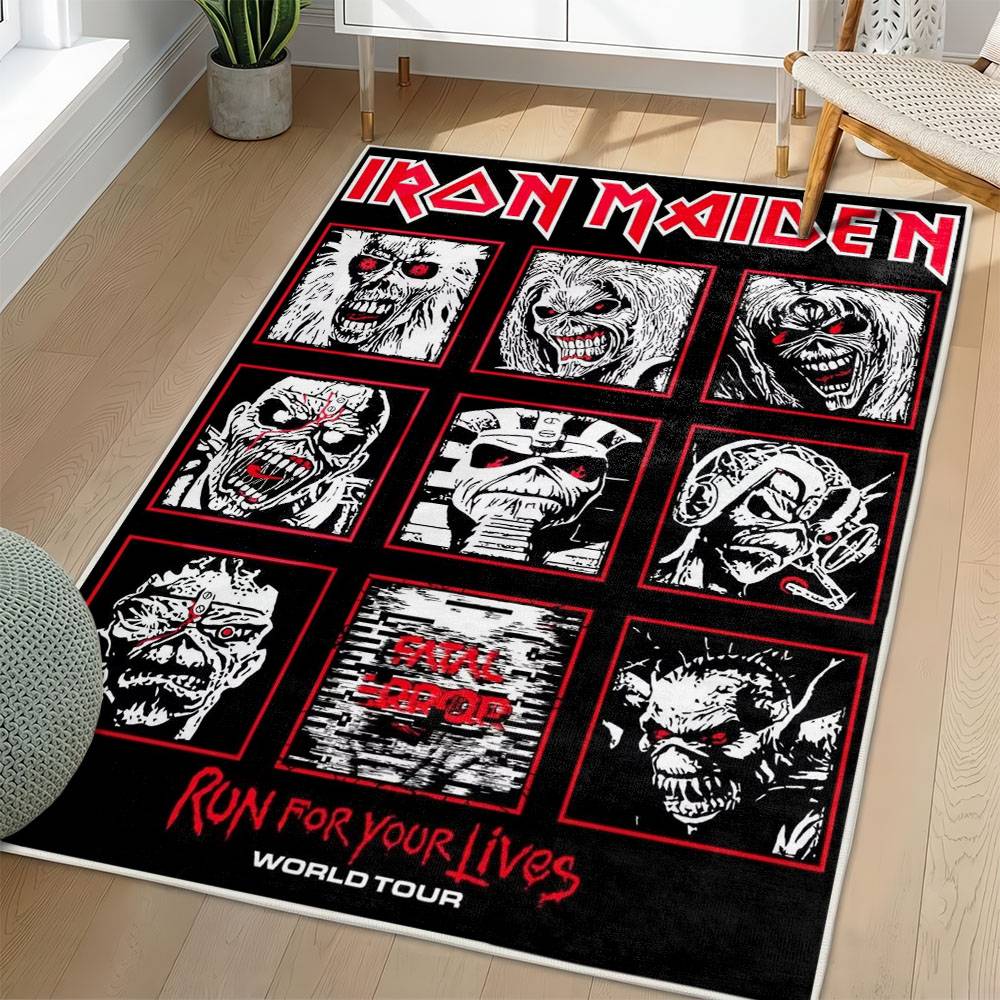 Iron Maiden Area Rug Non-slip Heavy Metal Music Carpet Gift Idea For Fans IM181