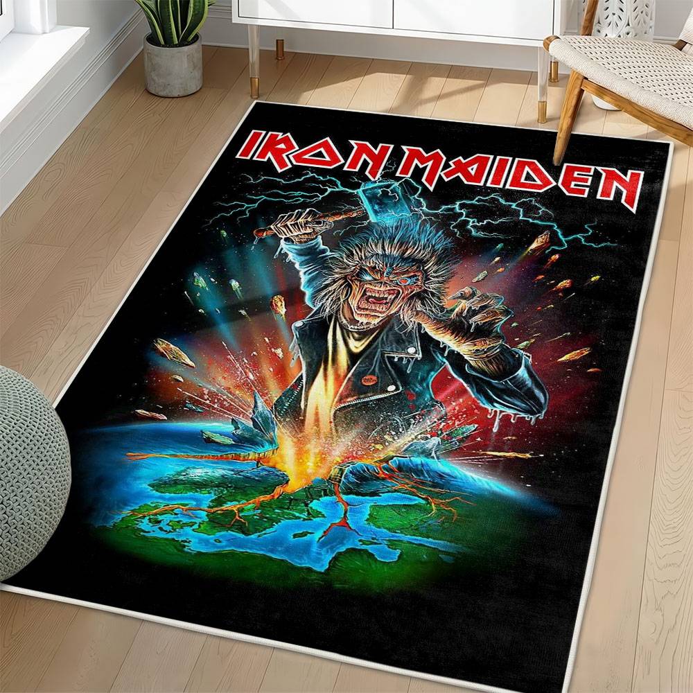 Iron Maiden Area Rug Non-slip Heavy Metal Music Carpet Gift Idea For Fans IM80