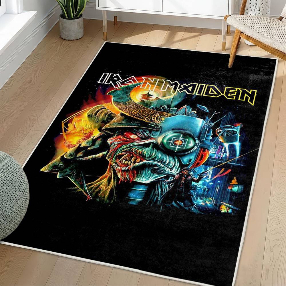 Iron Maiden Area Rug Non-slip Heavy Metal Music Carpet Gift Idea For Fans IM93
