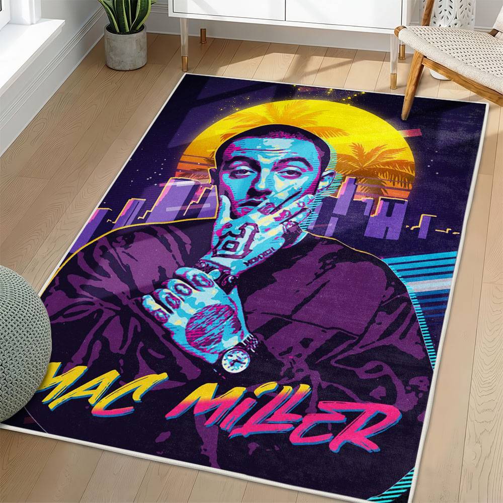 Mac Miller Area Rug Non-slip Music Rapper Carpet Gift Idea For Fans ML102