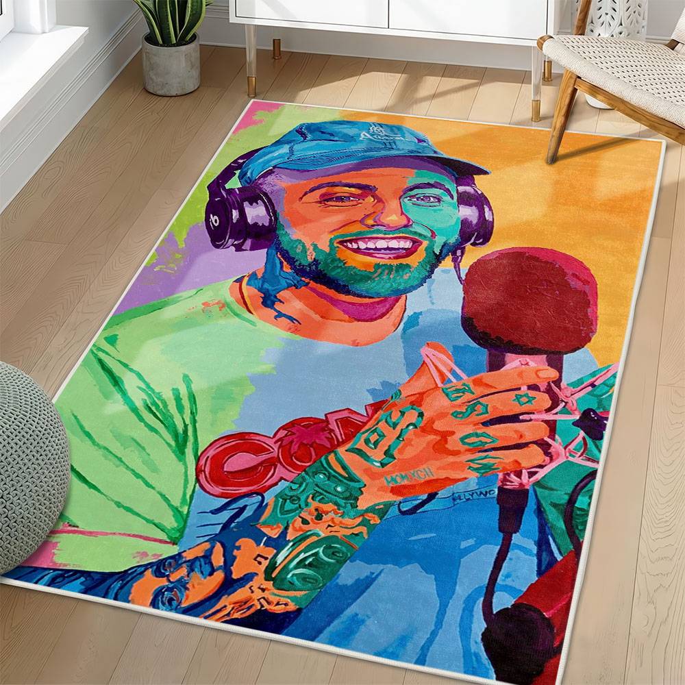 Mac Miller Area Rug Non-slip Music Rapper Carpet Gift Idea For Fans ML108