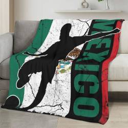 Mexico 2026 World Cup Fleece Blanket Personalized Soft Plush Soccer Fan Gift WC26FBMX1