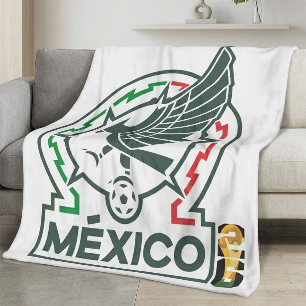 Mexico 2026 World Cup Fleece Blanket Personalized Soft Plush Soccer Fan Gift WC26FBMX13