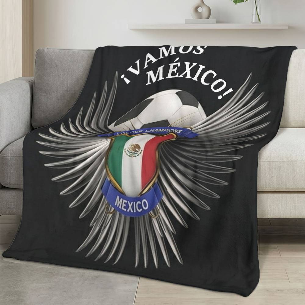 Mexico 2026 World Cup Fleece Blanket Personalized Soft Plush Soccer Fan Gift WC26FBMX14