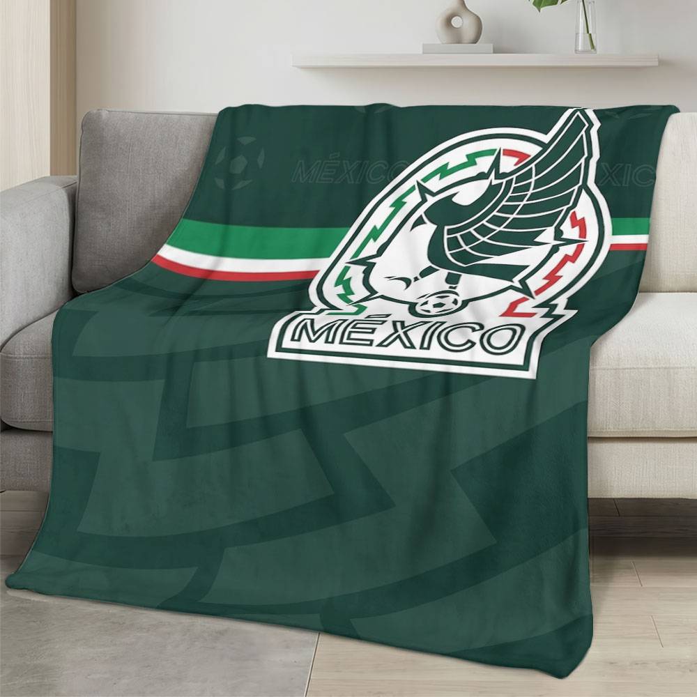 Mexico 2026 World Cup Fleece Blanket Personalized Soft Plush Soccer Fan Gift WC26FBMX15