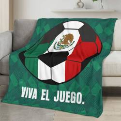Mexico 2026 World Cup Fleece Blanket Personalized Soft Plush Soccer Fan Gift WC26FBMX17