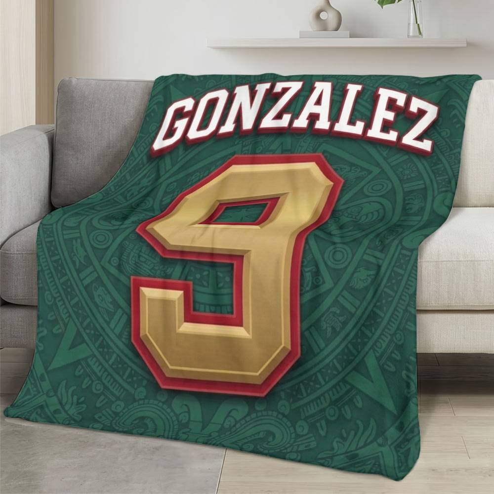 Mexico 2026 World Cup Fleece Blanket Personalized Soft Plush Soccer Fan Gift WC26FBMX2