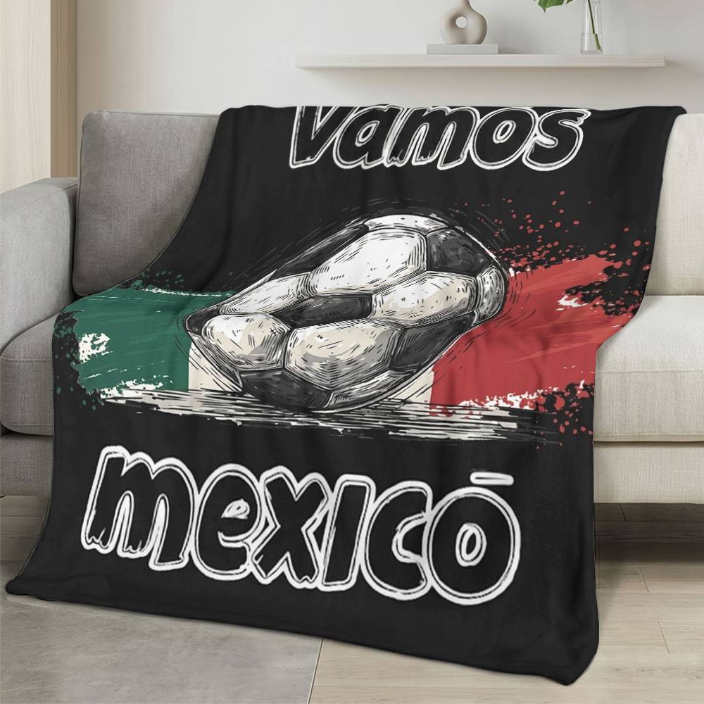 Mexico 2026 World Cup Fleece Blanket Personalized Soft Plush Soccer Fan Gift WC26FBMX21