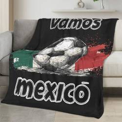 Mexico 2026 World Cup Fleece Blanket Personalized Soft Plush Soccer Fan Gift WC26FBMX21