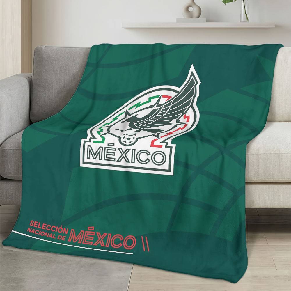 Mexico 2026 World Cup Fleece Blanket Personalized Soft Plush Soccer Fan Gift WC26FBMX23