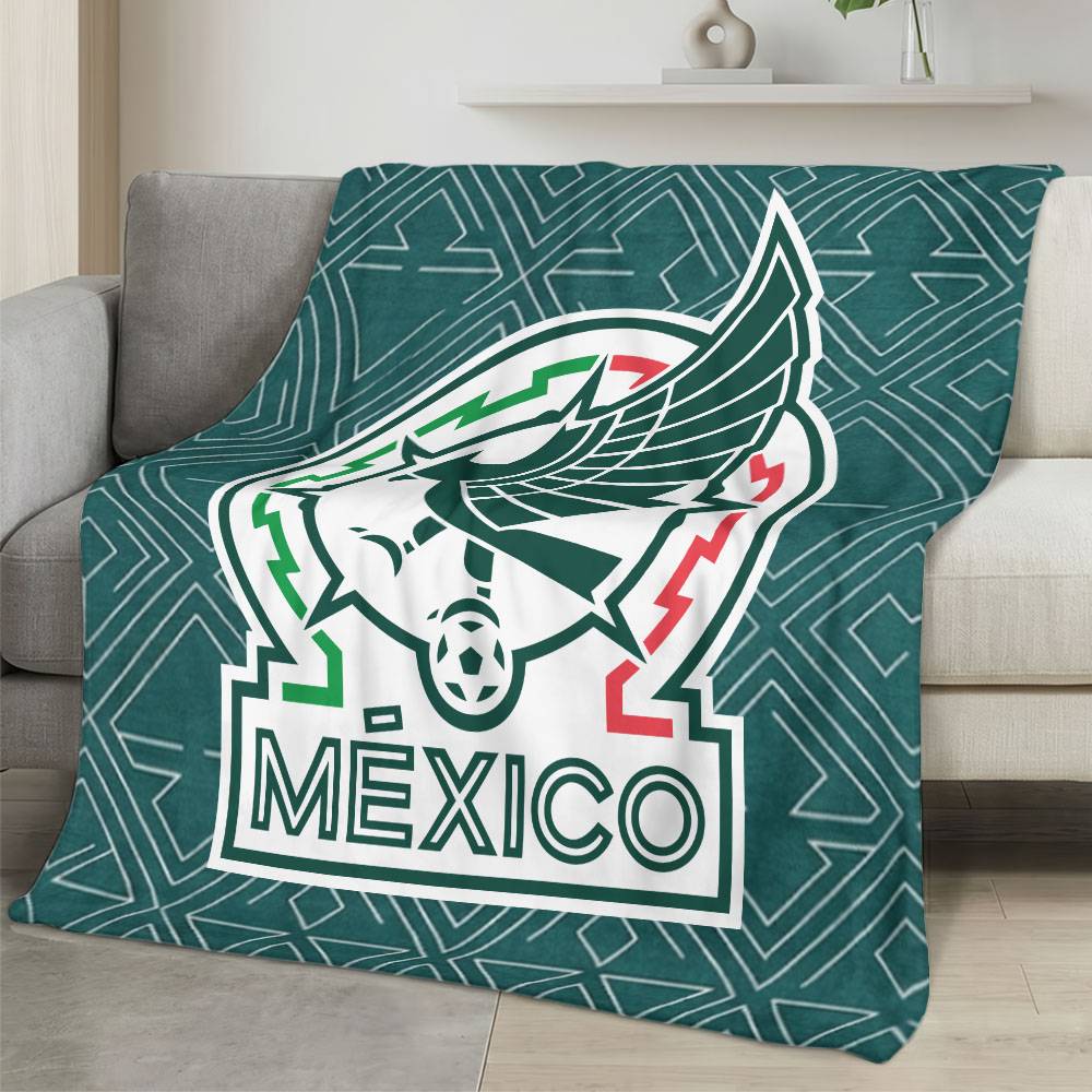 Mexico 2026 World Cup Fleece Blanket Personalized Soft Plush Soccer Fan Gift WC26FBMX4