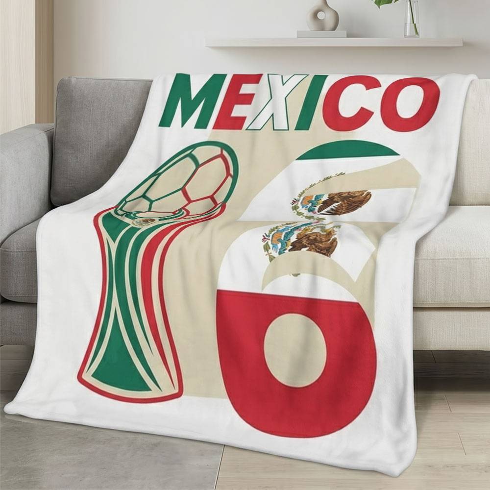 Mexico 2026 World Cup Fleece Blanket Personalized Soft Plush Soccer Fan Gift WC26FBMX5