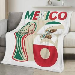 Mexico 2026 World Cup Fleece Blanket Personalized Soft Plush Soccer Fan Gift WC26FBMX5