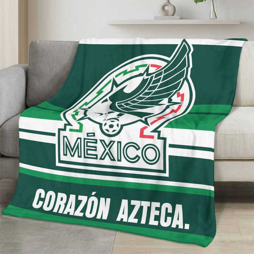 Mexico 2026 World Cup Fleece Blanket Personalized Soft Plush Soccer Fan Gift WC26FBMX7