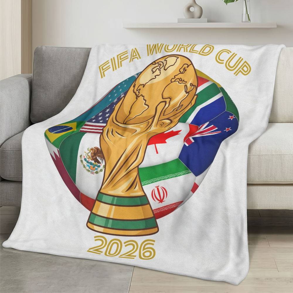 Mexico 2026 World Cup Fleece Blanket Personalized Soft Plush Soccer Fan Gift WC26FBMX9
