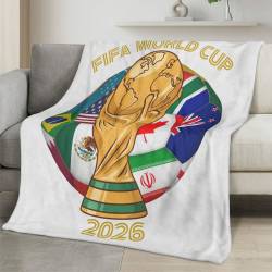 Mexico 2026 World Cup Fleece Blanket Personalized Soft Plush Soccer Fan Gift WC26FBMX9