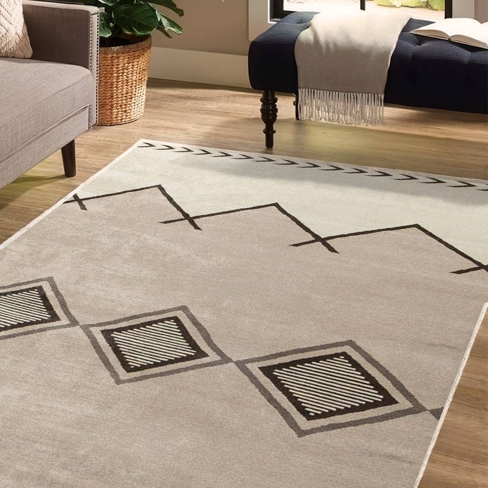 Minimalist Desert Aztec Line Art Area Rug Pattern LUX58