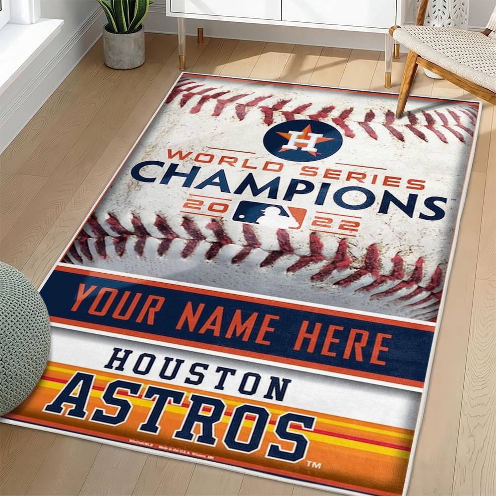 MLB Houston Astros Area Rug Non-Slip Baseball Carpet Home Decor Gift Idea For Fans HA101