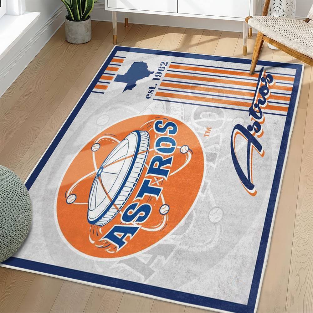 MLB Houston Astros Area Rug Non-Slip Baseball Carpet Home Decor Gift Idea For Fans HA104