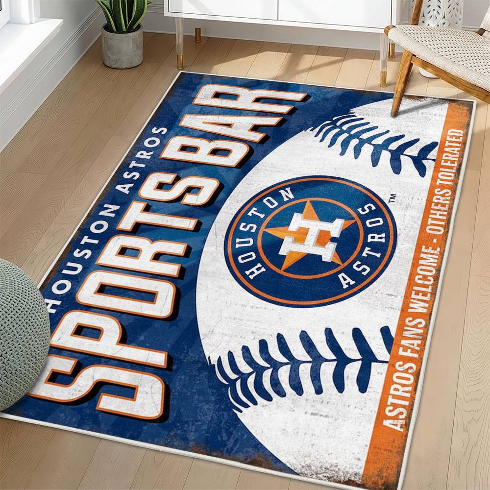 MLB Houston Astros Area Rug Non-Slip Baseball Carpet Home Decor Gift Idea For Fans HA105