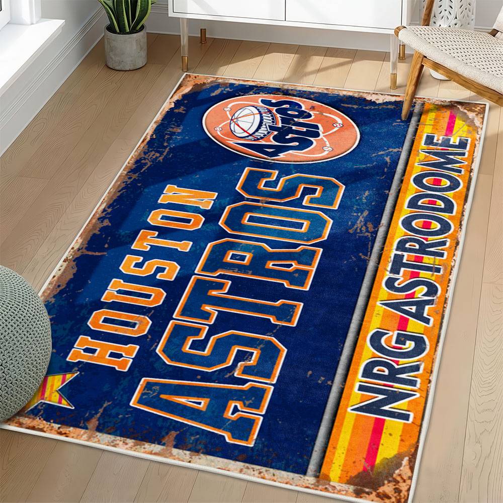 MLB Houston Astros Area Rug Non-Slip Baseball Carpet Home Decor Gift Idea For Fans HA106