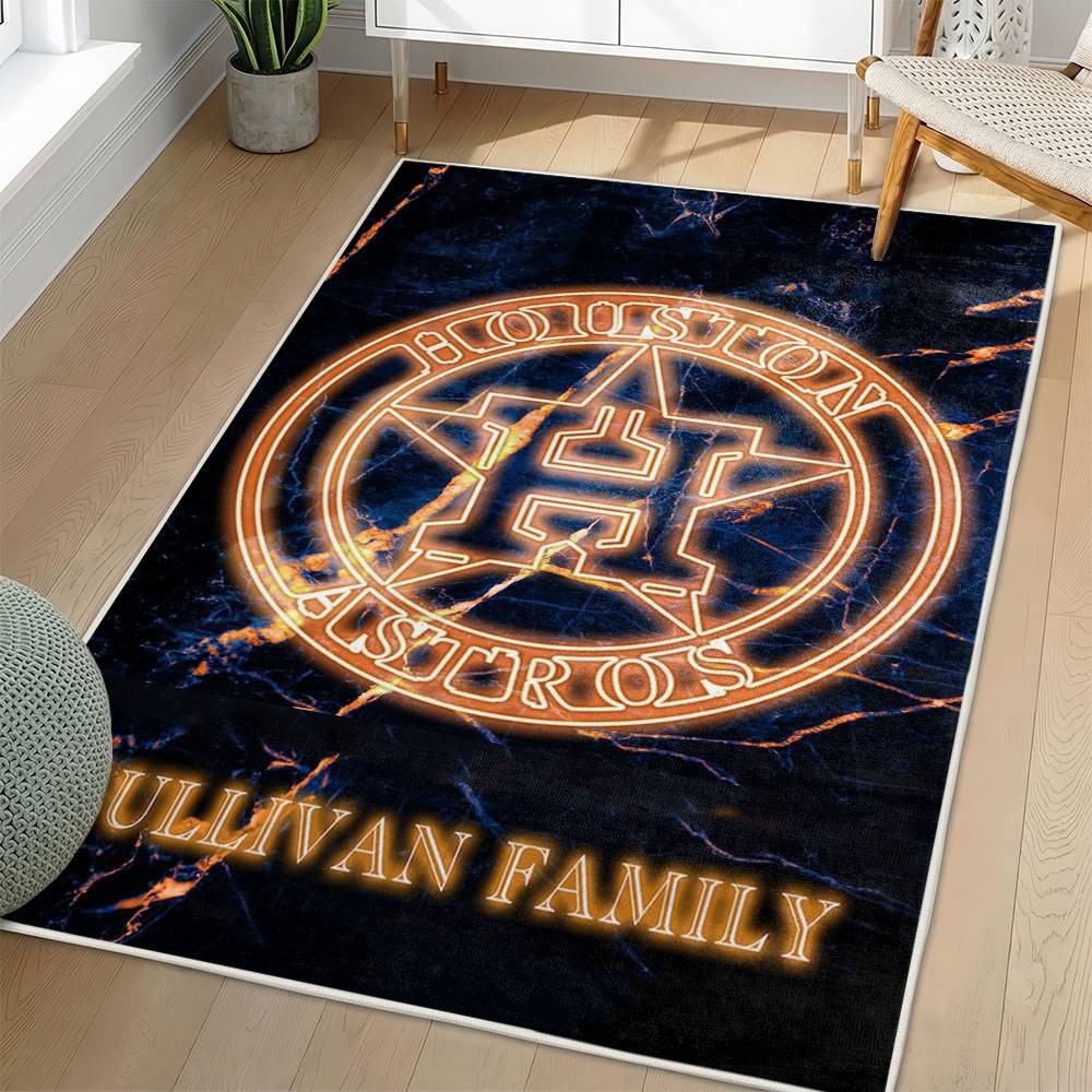MLB Houston Astros Area Rug Non-Slip Baseball Carpet Home Decor Gift Idea For Fans HA107