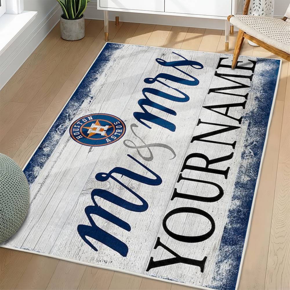MLB Houston Astros Area Rug Non-Slip Baseball Carpet Home Decor Gift Idea For Fans HA109